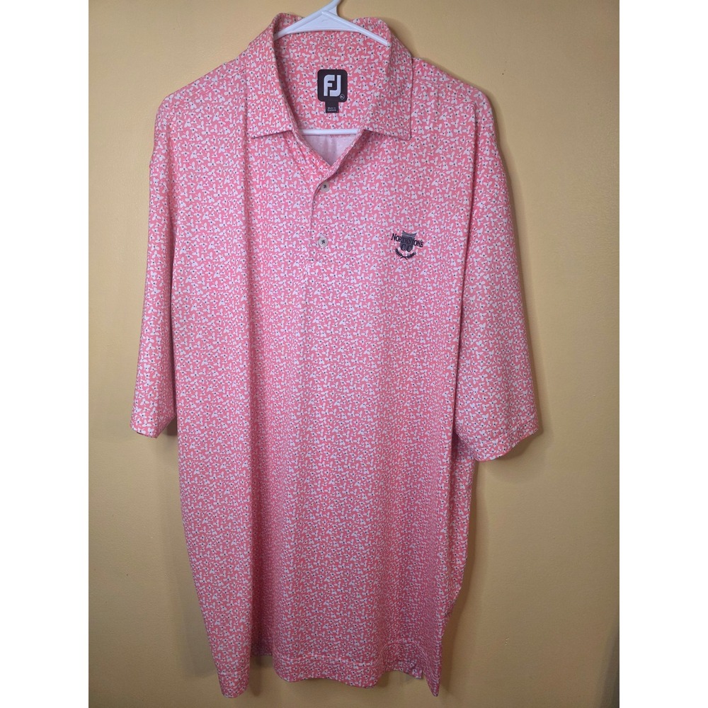 FootJoy FJ Mens XL Pink Floral ProDry Golf Polo Northstone Country Club Logo